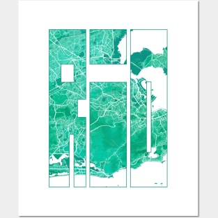 Rio de Janeiro, Brazil City Map Typography - Watercolor Posters and Art